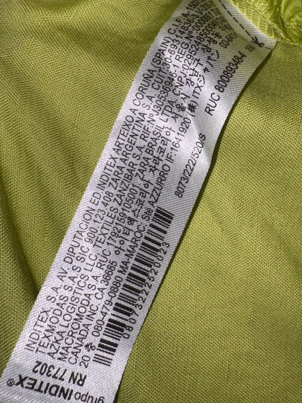 Zara size front